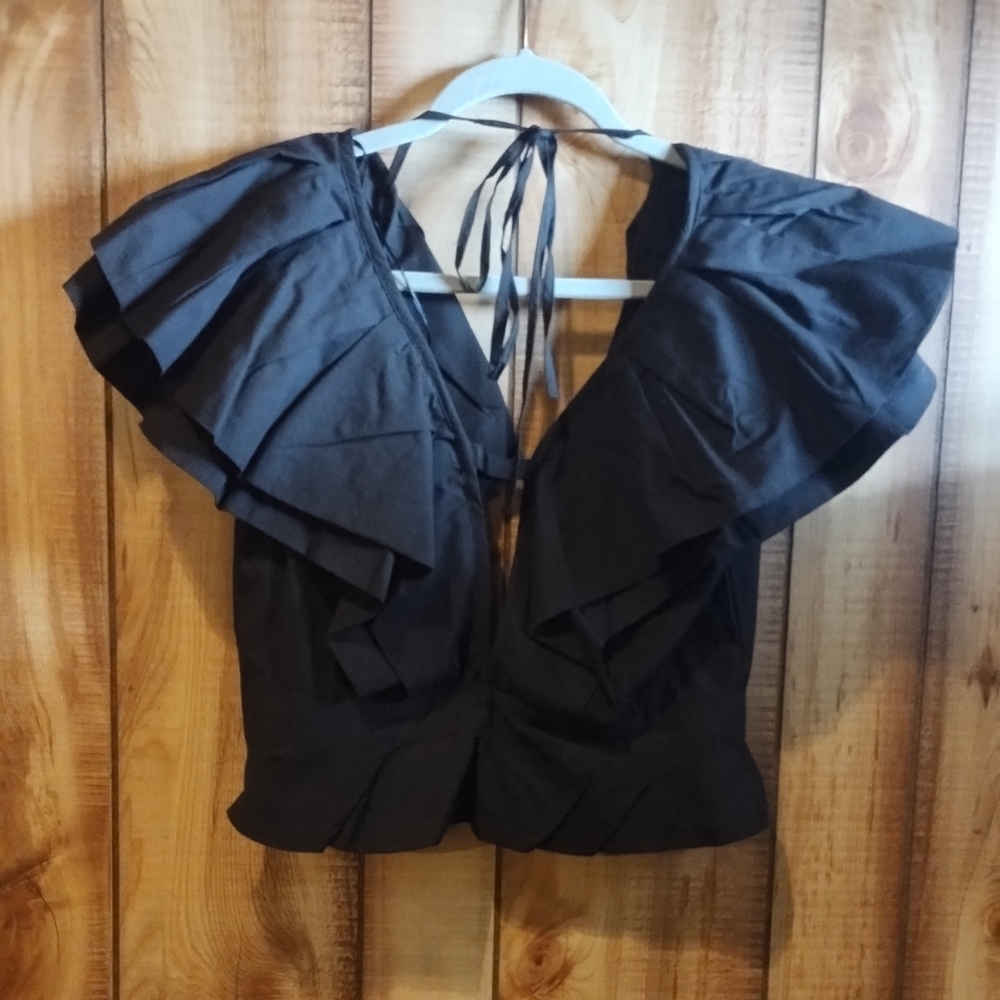 Black Ruffled Shirt - Picture 3 of 3